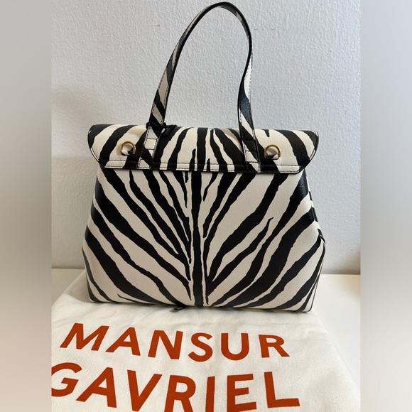 New-Mansur Gavriel Zebra-Print Leather Tote Bag - Picture 6 of 14